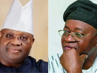 Osun State Governor, Ademola Adeleke and former Governor, Gboyega Oyetola